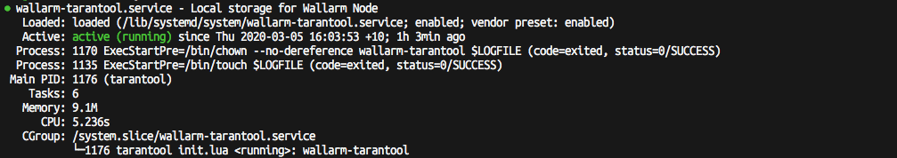 status do wallarm-tarantool