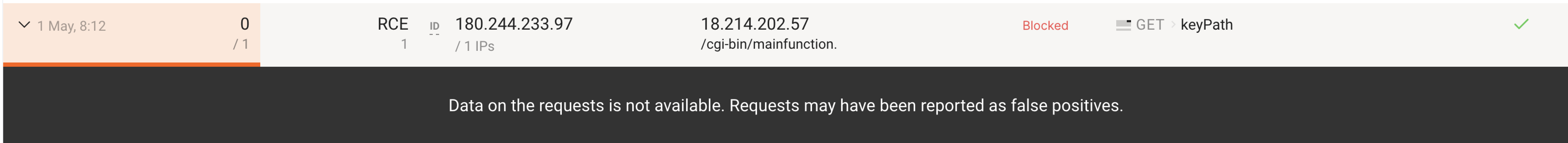 Todo o ataque é marcado como falso