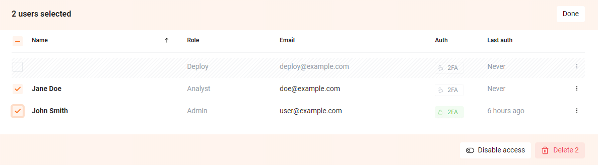 Desativando várias contas de usuários