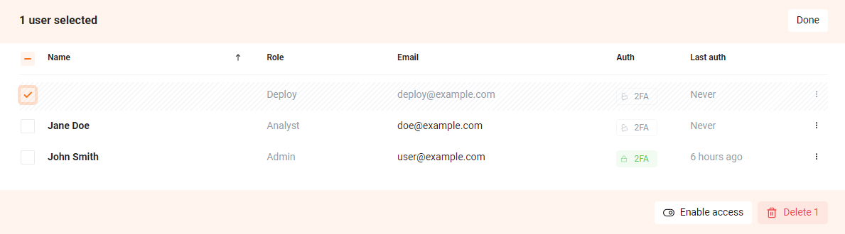Ativando várias contas de usuários